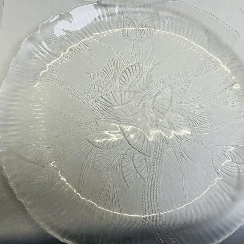 Set‎ Of 4 Arcorpc Canterbury Dinner Plates Clear Glass 10 3/4